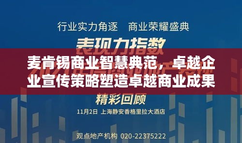 麦肯锡商业智慧典范，卓越企业宣传策略塑造卓越商业成果