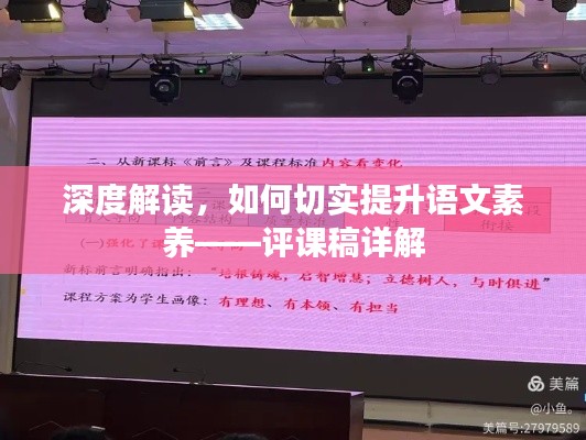 深度解读，如何切实提升语文素养——评课稿详解