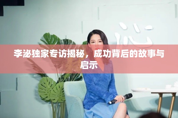 李泌独家专访揭秘，成功背后的故事与启示